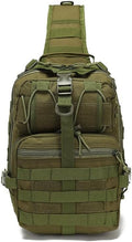 Tactical Sling Backpack Pack Military Shoulder Water-Resistant Bags 15L Oxford Army Breathable Daypack Bag for Hiking Sports (Green 15L)