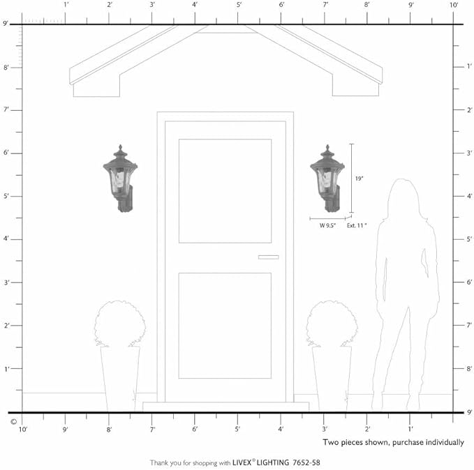 Livex Lighting 7652-58 Oxford 1 Light Imperial Bronze Cast Aluminum Wall Lantern with Light Amber Water Glass