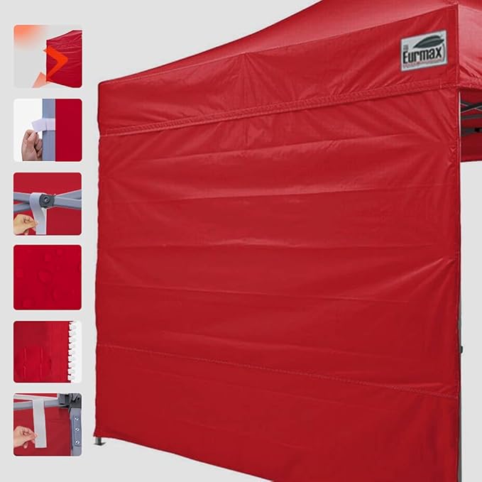 Eurmax USA 10x10 Pop Up Canopy SunWall-UV Protection for TentsBlocks Sunlight&ampWindWater Resistant Side Wall OnlyEasy Hook &amp Loop InstallationFit for 10FT Straight Leg Shelters&ampGazeboR