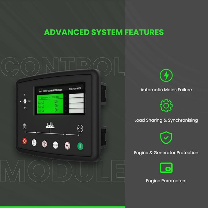 DSE7320 MKII Original - Made in UK | Auto Mains (Utility) Failure Control Module | Fastest Processing Power | Diesel or Gas Applications | DSE7320-03