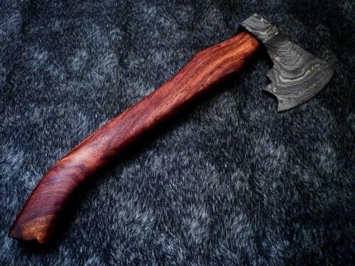 Handemade Damascus Steel Viking Bearded Camping Hatchet Tomahawk Axe
