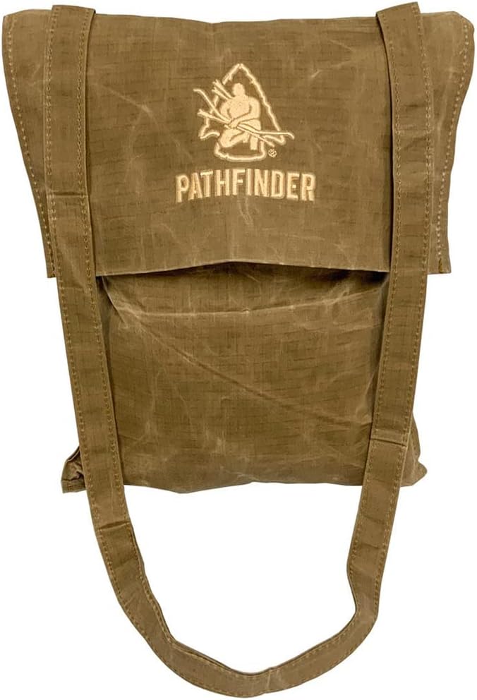 The Pathfinder School Durable Ripstop Waxed Canvas Bag - Haversack - Bushcraft Gear - Single Strap Hiking Pack Gathering Satchel - Pathfinder Survival Bushcraft Bag - 15 x 12