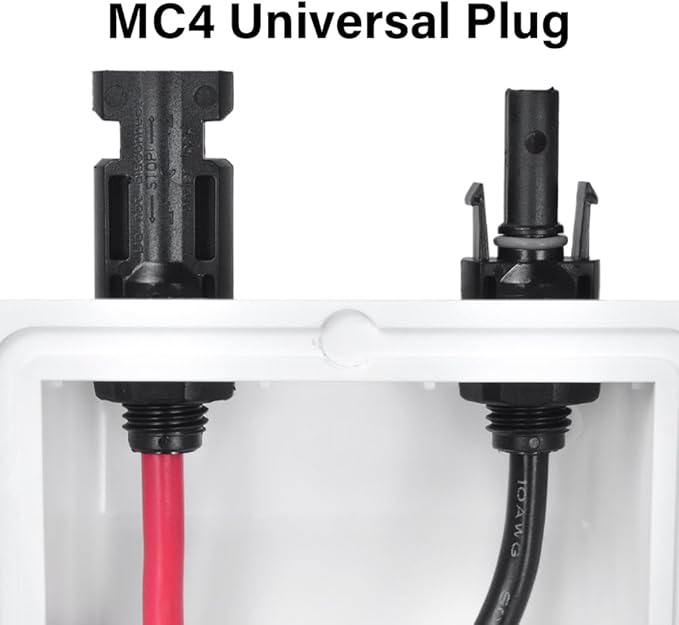 Solar Entry Gland 10ft Weatherproof ABS Double Cable 10AWG for All Cable Types UV Resistance Dual Cable Entry Housing for Solar Project on RvBoatCamperVan