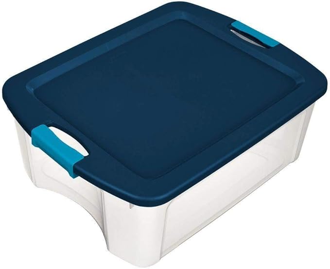 Sterilite 28 Quart / 12 Gallon Clear Latch and Carry Storage Box 16558010