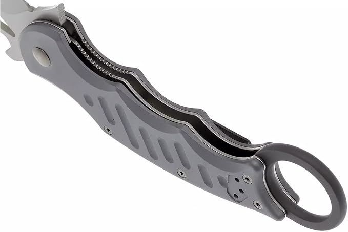 Fox Knives 478 Karambit Emerson Wave Folding Pocket Knife - N690Co Stainless Steel Blade Bead Blasted Finish - Black Idroglider Reversible Pocket Clip - Liner Lock Folder
