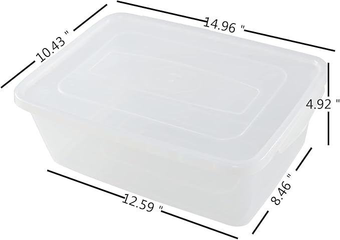 14 Quart Clear Plastic Storage Bins with Latches Plastic Container Bin with Secure Lid 4 Packs