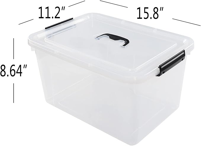 18 Quart Clear Plastic Storage Boxes 4-pack Storage Totes Containers with Lids