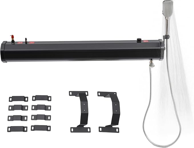 Portable Camping Shower 5.28Gal/20L Solar Heating Car Camping Shower with Water Hose Solar Shower Portable Shower for Camping Portable Shower for Indoor/Outdoor Camping Hiking Traveling