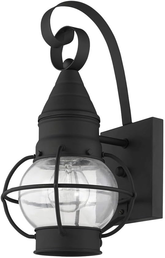 Livex Lighting 26900-91 Transitional One Light Outdoor Wall Lantern from Newburyport Collection in Pwt Nckl B/S Slvr. Finish Brushed Nickel