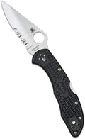 Spyderco Delica 4 Lightweight Folding Pocket Knife with 2 VG-10 Steel Blade and FRN Handle - EDC Knife for Men and Women Perfect for Hunting Tactical Camping Survival - PlainEdge - C11PSBK