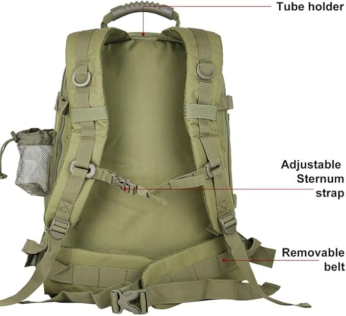Jungle Leopard 60L Backpack for Men Large Military Backpack Tactical Travel Backpack for Work Camping Hunting Hiking (Color : BP-ZY74-BK)