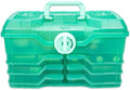 Best Kept Portable Cosmetic Organizer with Compartments | Makeup Organizer Box For Vanity | Skin Care | Jewelry | Cosmetic Train Case | Hair &amp Grooming Storage Case | Green translucent