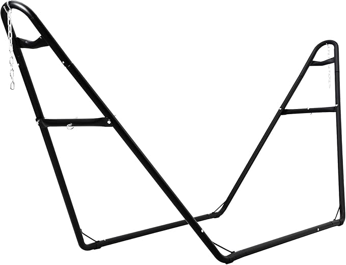 Heavy-Duty Hammock Stand for 2 People Steel 130 * 40 * 51in Portable Design for 9.5 to 14 ft Hammocks Ideal for Outdoor Balconies Porches Patios Decks and Backyards.