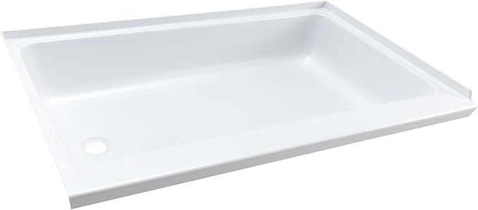 RecPro RV 40 x 24 White Shower Pan | Camper Shower Pan (Left Drain)