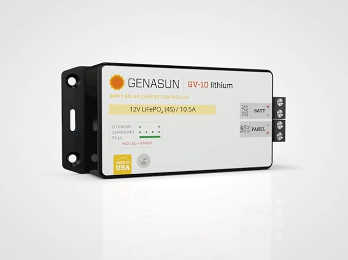 Genasun GV-10-Li-14.2V 10.5 A MPPT Charge Controller for Lithium (4S LiFePO4) Battery
