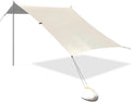 xigua Skin Color Beach Tent Sun Shelter with Carrying Bag - Silver Coated Oxford Fabric Beach Canopy for Beach Camping Fishing - Includes Windproof Ropes Sandbags &amp Stakes