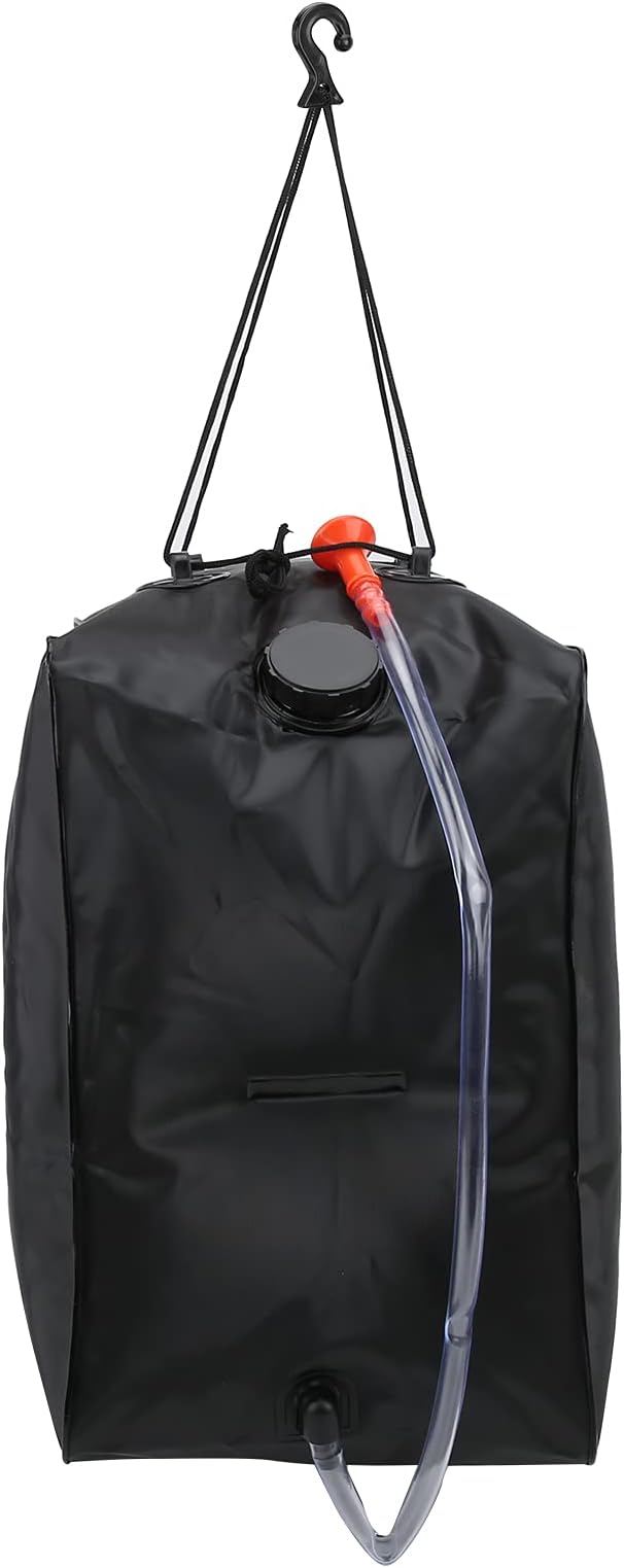 40L Solar Shower Bag Outdoor Camping Shower Solar Heated Water Bag with Advanced Shower Head and Rope Leak - Proof PVC Material for Hiking Beach Travel