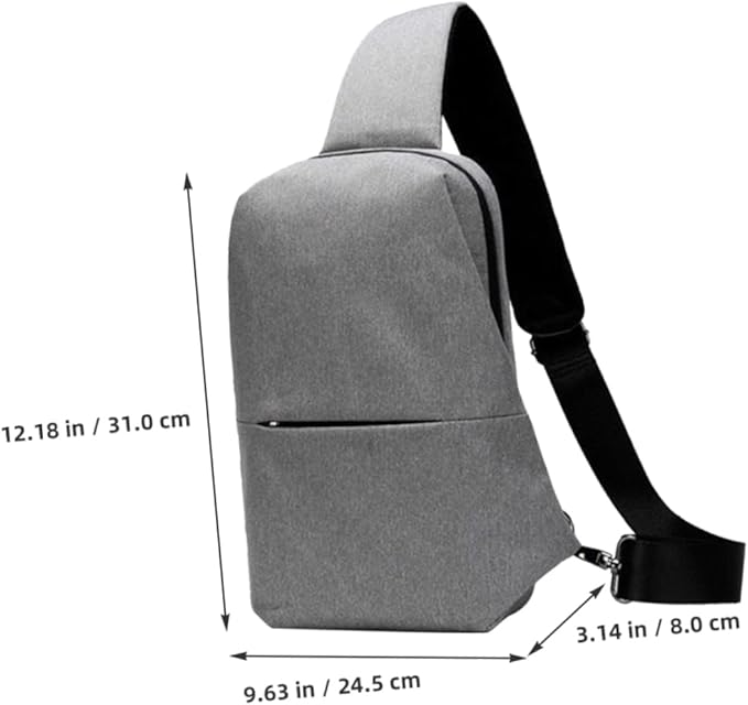Sling Backpack Multi-purpose Shoulder Chest Bag for Hiking Travel Kayaking Light Grey