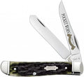 Case Knives CASE XX Pocket Worn 25th Anniversary Olive Green Bone Peach Seed Jig Mini Trapper CA38194