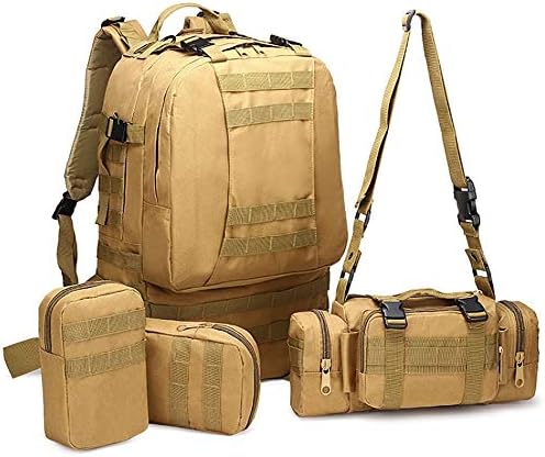 Outdoor Sports Pack Hiking Bag Tactical Rucksack Camo Knapsack Combat Camouflage Molle 55L Tactical Backpack - Typhoon
