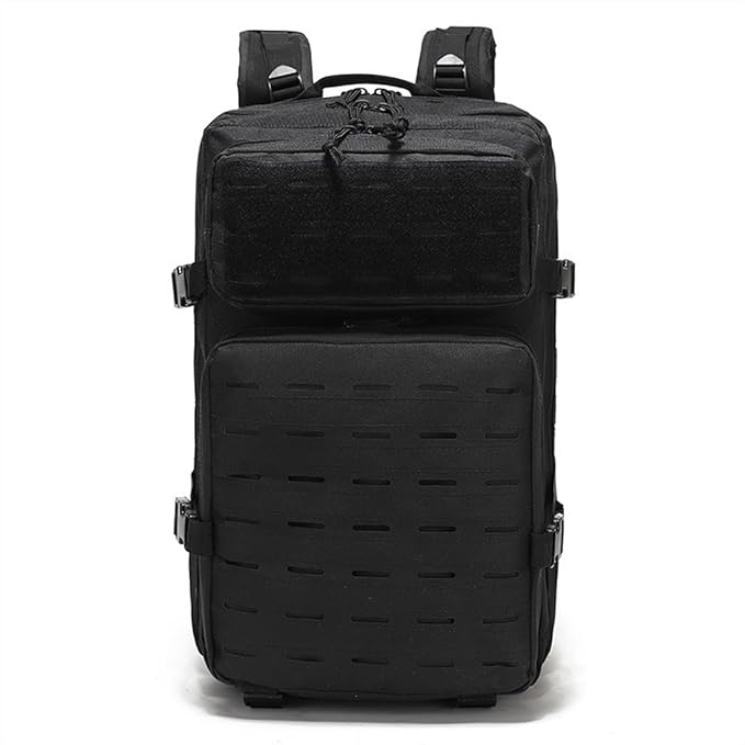 45L Military Tactical Backpack For Men Molle Daypack 3 Day Bug Out Bag Hiking Fishing Backpack Rucksack (Black)