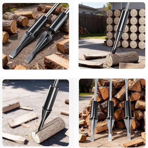 Manual Inertia Wood SplittingHeavy Duty Splitting ToolHandheld Log Splitter with Anti Slip Handle CoverCampfire and Outdoor Use (3cm)