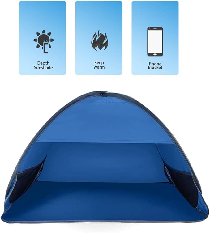 Beach Sun ShelterEasy Pop-Up Instant Beach Tent Anti-UV Mini Automatic Shade Tent Canopy for Outdoor Picnic Beach CampingL