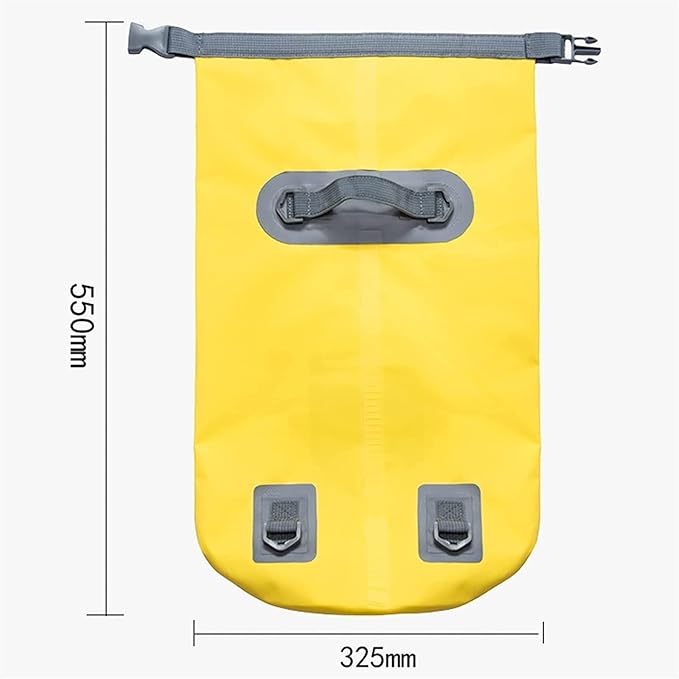 Waterproof Dry Bag Floating Waterproof Dry Bag Roll Top Dry Compression Sack with Adjustable Shoulder Straps (Color : Yellow)