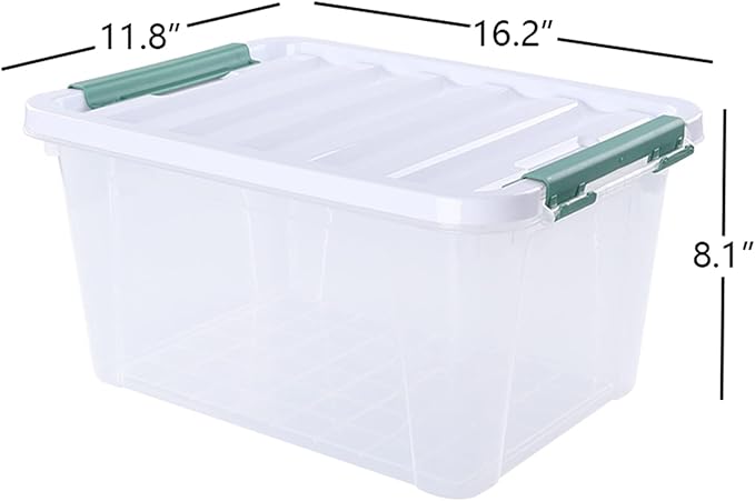 Xyskin 6-Pack 20 Quart Plastic Storage Boxes Latching Storage Bin Box Clear