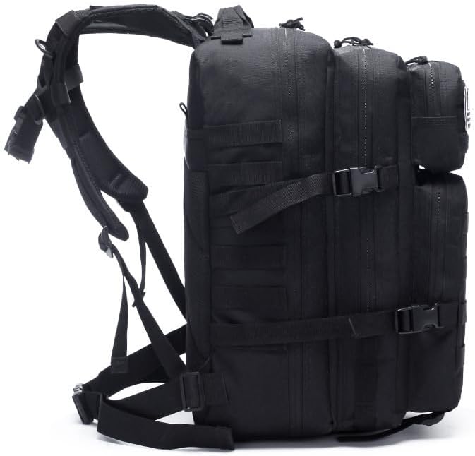 Tactical Assault Bugout Backpack 45L Molle Bag Bug 3 Day Bugout Bag Military Syle (Black)