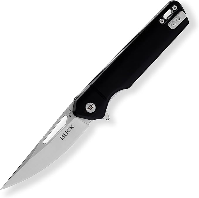 Buck Knives 239 Infusion Folding EDC Knife 3-1/5” Pocket Knife Blade Aluminum Handle 7Cr17MoV Steel Drop Point Folding Blade Black 2.82 oz