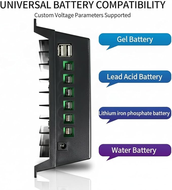 100A Solar Regulator Intelligent Voltage Automatic 12V 24V 48V Input Voltage Solar Charging Controller Solar System