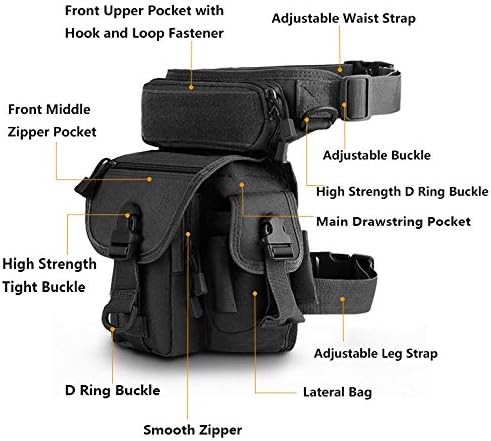1000D Outdoor Tactical Drop Leg Bag Pouch Military Waist Belt Pack Thigh Packs Tool Bags for Motorcycle Bike Cycling Hiking