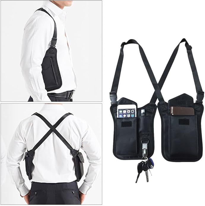 Yardwe Carry Bag for Men Women Nylon Armpit Bag Hidden Underarm Shoulder Pack Anti-Theft Compact Tactical Pouch with Adjustable Strap