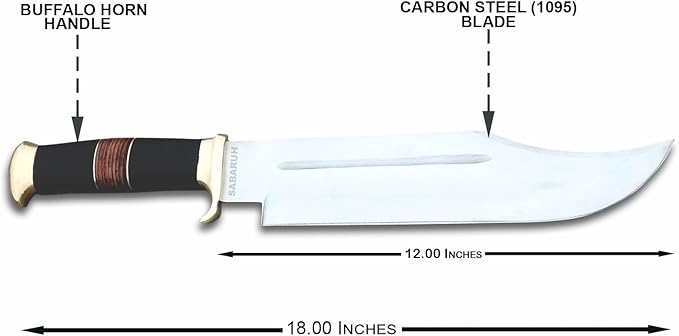DSK-179 Fixed Blade Bowie Knife with Leather Sheath - High Polish Forged Premium Hunting &amp Survival Knife
