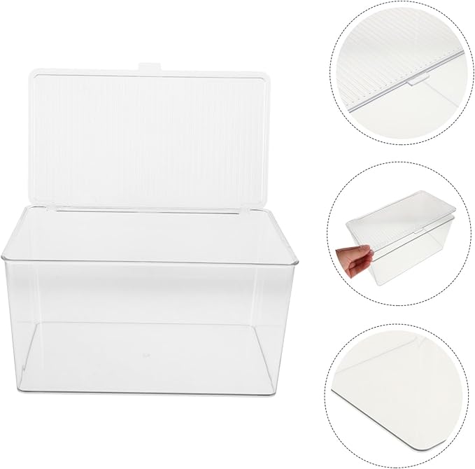 Angoily Acrylic Storage Box for Badges and Collectibles Large Capacity Organizer Lid for Display Case for Easy Access and Viewing