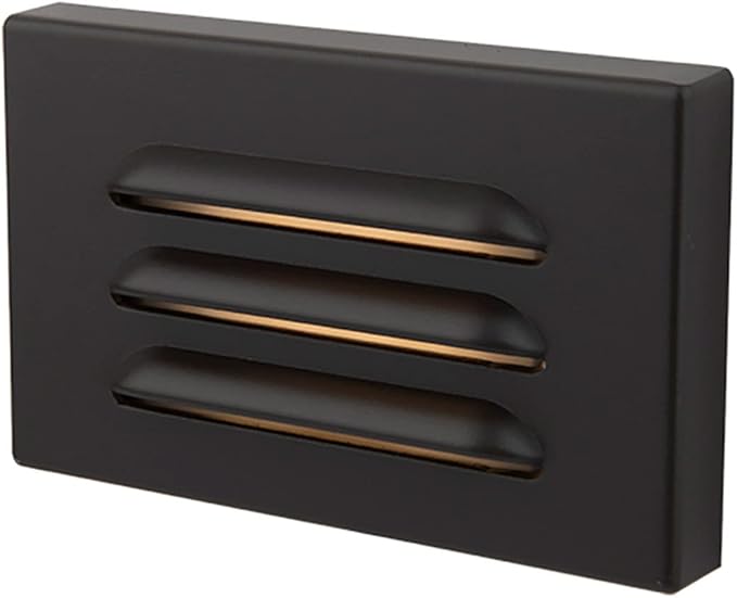 WAC Landscape Lighting 5in 12V LED Horizontal Louvered Surface Mounted Indoor or Outdoor Step Light and Wall Light 2700K Warm Built-in LED in Bronze