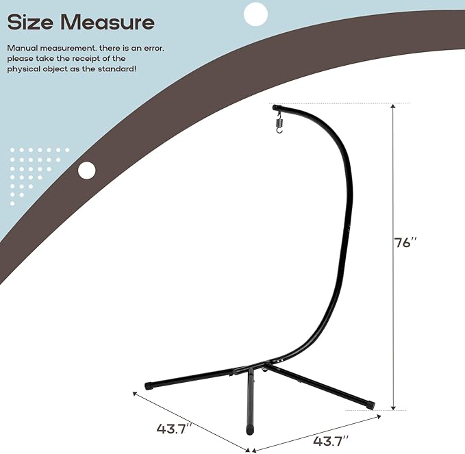 Hammock Stand Only Hanging Chair Stand Only Heavy Duty Swing Chair Stand Outdoor Indoor Egg Chair Stand Frame for Hanging Chair Porch