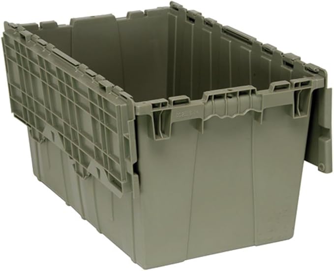 FSE 373-QDC2717-12 Distribution Containers attached lid heavy-duty 27-5/16L x 16-9/16W x 12-1/2H gray Made in USA