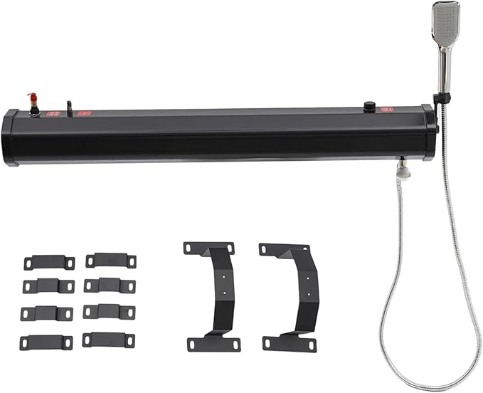 Portable Camping ShowerRoof Rack Mount Road Shower Roof-Mounted Solar Heating Pressurized Water TankCamping Shower Water Storage for HikingCar WashBeach Vacation 18L