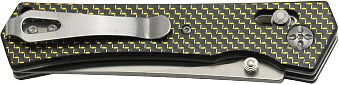 S-TEC Axel Lock EDC Folding Pocket Knife with Carbon Fiber Handle &amp D2 Steel Blade - Series 2 (TS024)