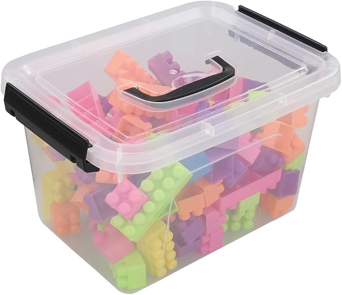 4-Pack Clear Storage Boxes 5 L Plastic Storage Latch Box