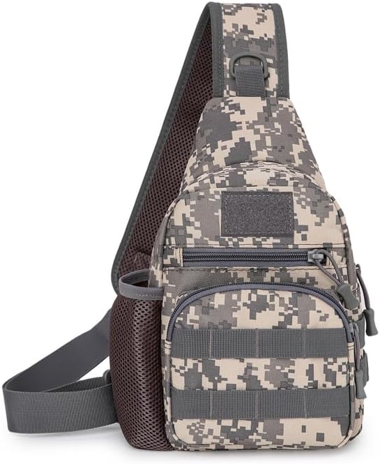 Sling Crossbody Backpack with Water Bottle Holder Chest Shoulder Backpack Sports Bag Leisure Waterproof Oxford Cloth Water Bottle Cell Phone Bag for Outdoor Travel 08