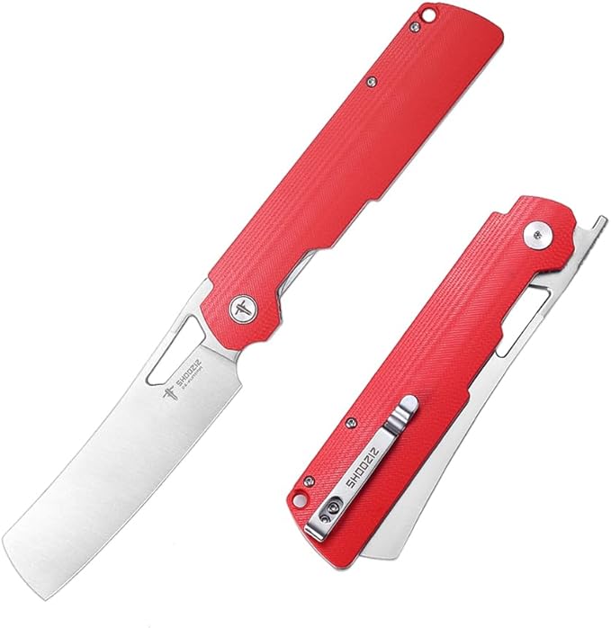 D2 Steel Outdoor Folding Knife Camping Chef Knife for Man G10 Handle with Pocket Clip. 4.01 Pocket Knife for Outdoor Cooking Fishing Hiking &amp EDC. 59-60 HRC Satin Blade. XUN119A-RGS