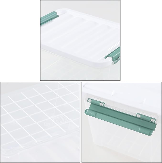 36 Quart Large Plastic Storage Boxes with Lids Clear Plastic Storage Totes 4 Packs