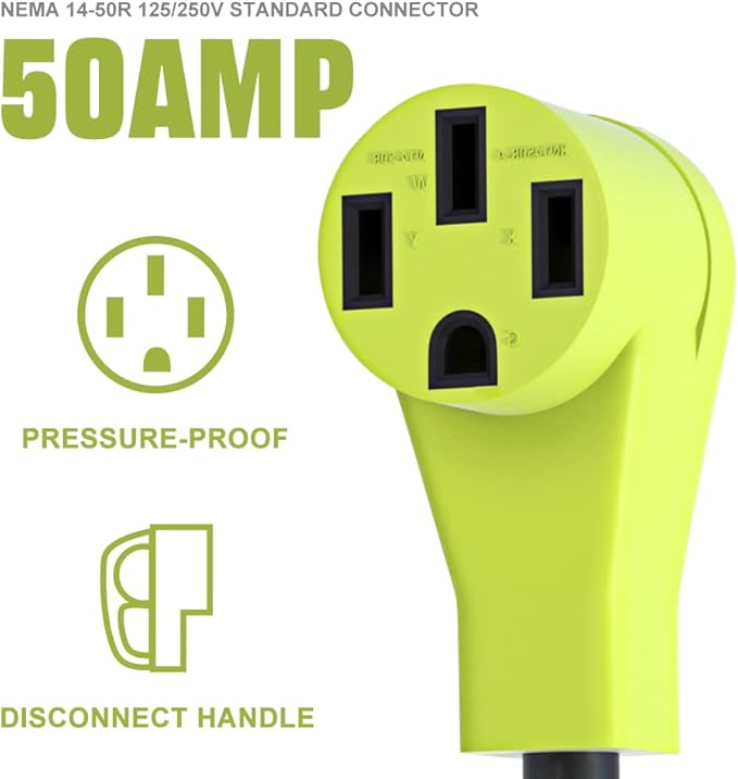 30 Amp to 50 Amp RV Generator Adapter Cord NEMA L5-30P Twist Lock Male Plug to NEMA 14-50R Female Outdoor Ower Equipment Suitable for RV Trailer Camper Heavy Duty STW 10 AWG(12 Inch)