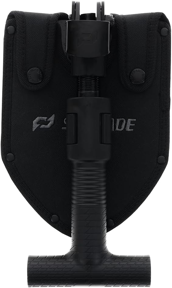 Schrade Delta Class Pay Dirt Shovel 1 lbs with Folding Capabilities Durable 3Cr Steel Black Oxide Finish for Outdoor Exploring Hiking