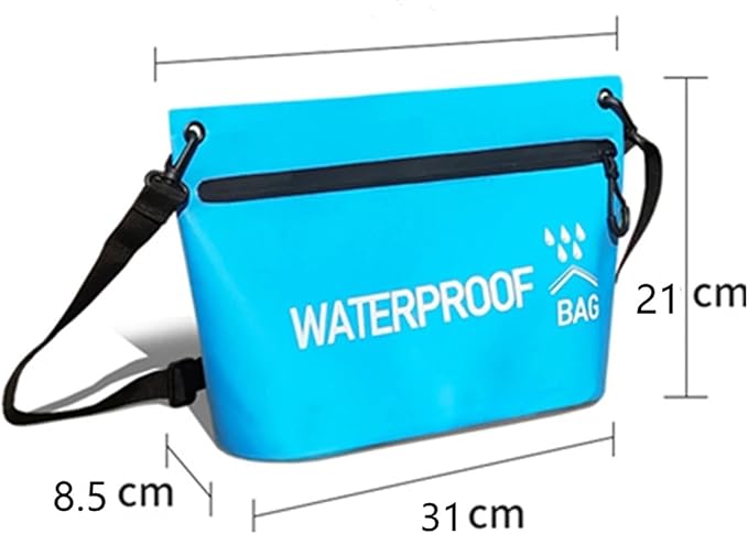Waterproof Dry Bag Waterproof Dry Bag Handbag Minimalist Handheld Makeup Bag One Shoulder Waterproof Swimming Bag Outdoor Travel Small Toilet Bag for SwimmingBoating(Black)