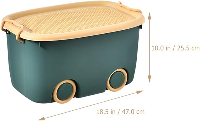 LIFKOME Stackable Toy Storage Box with Wheels Rolling Storage Box with Snap Lid Handle&amp Latches Wheeled Storage Durable and Reusable Storage Bins with Latching Lids