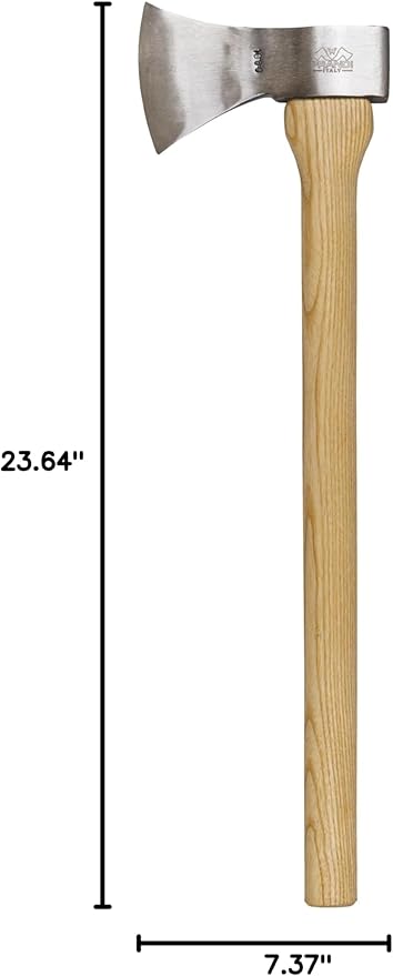 PRANDI German Axe 2.20lb - Hickory Handle 23.64in - Ideal for Axe Throwing Competitions and Practice - Made in Italy
